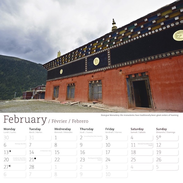 scenes of Tibet 2023 wall calendar on amazon