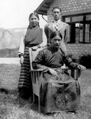 Dudjom Rinpoche with the late Prince Paljor Namgyal and Maharani Kunzang Dechen Tshomo Namgyal